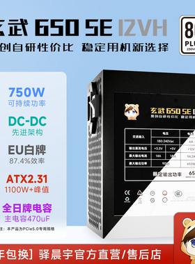 驿晨宇玄武650SE12VH白牌主机电源额定650W可持续750WPCIE5.0专用