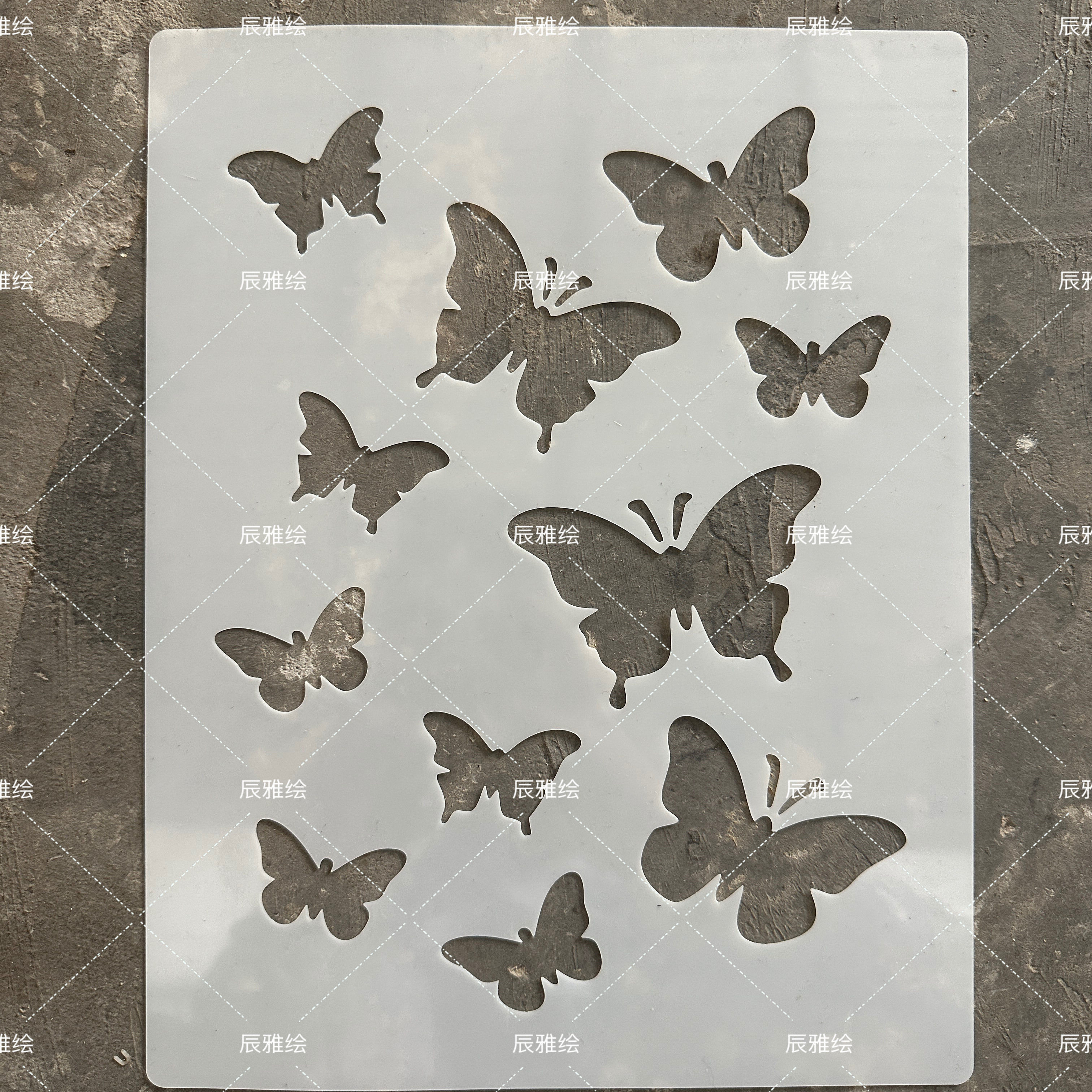 蝴蝶绘画镂空模板DIY图案创意画板涂鸦装饰儿童手工画画拓印辅助
