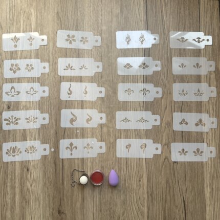 花钿印章模板眉心贴 镂空额头彩绘工具 古风妆容手绘神器汉服配饰