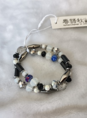 手饰品手镯手绳潮流时尚百搭休闲舒适玻璃水晶串珠弹力松紧手链