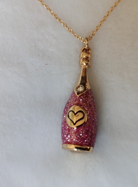外贸饰品漂流瓶愿望幸运锁骨链链金属质感珐琅彩滴釉瓶子坠项链