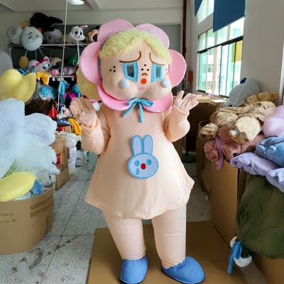 充气哭娃花朵哭哭熊卡通人偶服装