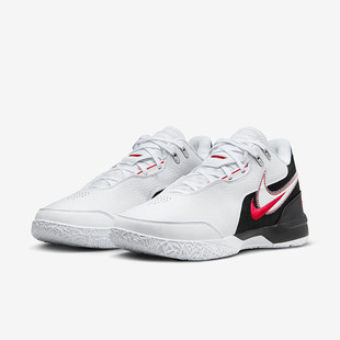 Nike耐克篮球鞋男运动鞋白色黑色红色拼接低帮实战鞋FJ1567-100