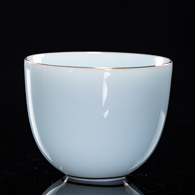 七色福手工影青陶瓷茶杯品茗杯
