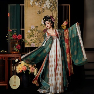 唐制汉服女成人【盛唐公主】诃子裙大袖衫全套齐胸襦裙古装春秋