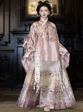 原创【福禄今安】大明贵女织金妆花明制汉服立领重工交领四季仙气