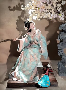 魏晋制战国袍汉服女飘逸拖尾