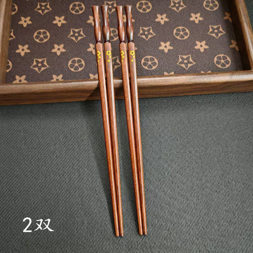 2双高档中式金花木雕工艺筷