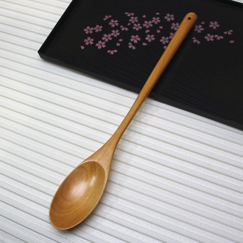 超长圆柄榉木汤勺木头烹饪勺铲子