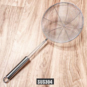 304不锈钢滤网勺长柄大漏勺捞渣煮粉捞面漏网勺大号笊篱油炸勺子