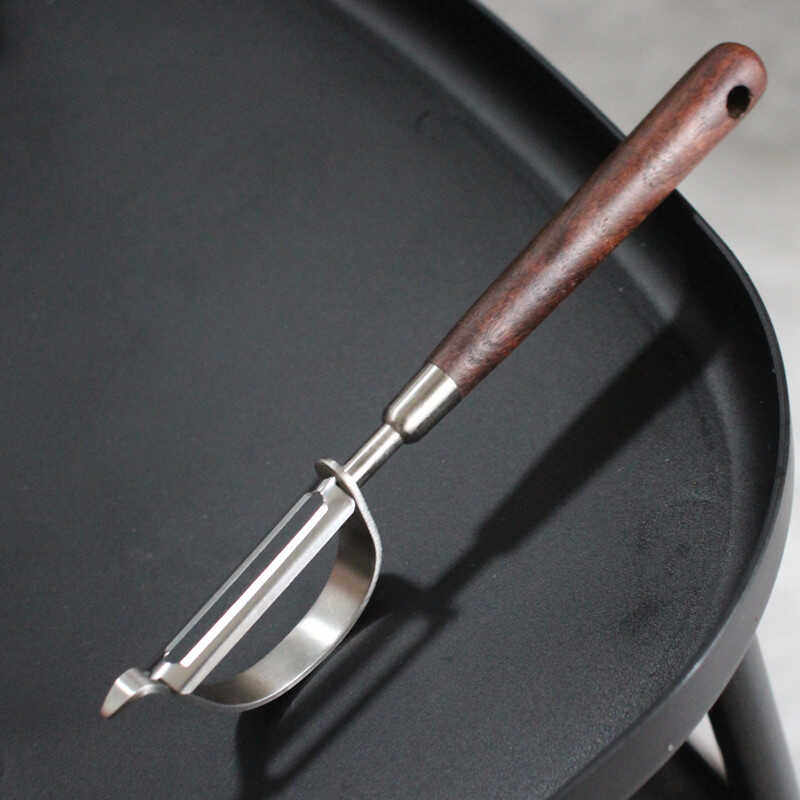 胡桃木304不锈钢削皮刀水果削皮