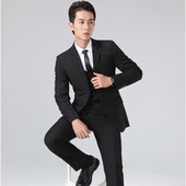 伴郎新郎结婚帅气小西装 男士 三件套韩款 商务休闲西装 秋天 西服套装