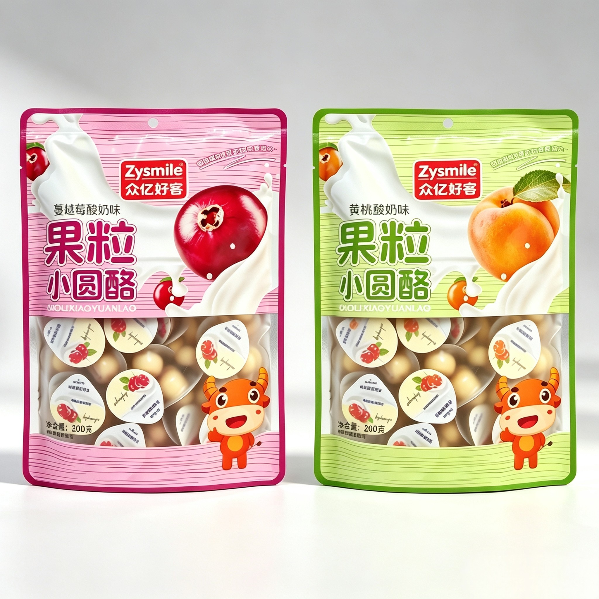 高铁同款众亿好客果粒小园酪牦牛果粒乳酪独立包装黄桃草莓蔓越莓