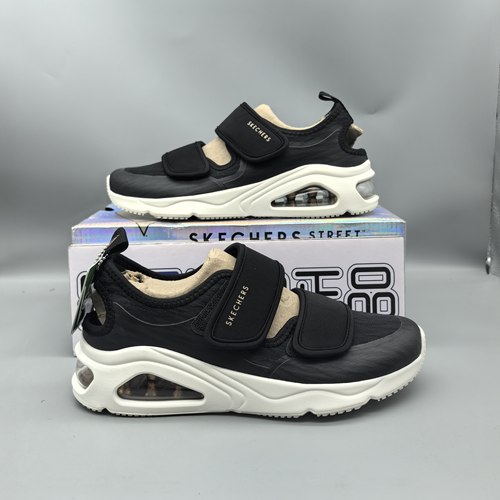 skechers斯凯奇女玛丽珍鞋夏季镂空气垫魔术贴缓震休闲鞋177406