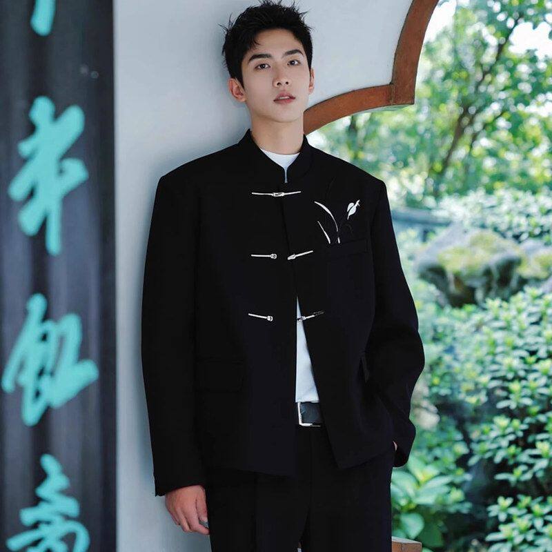 搭西服穿男装日常衣服男士礼服新中式套装可穿婚宴男生婚高级感