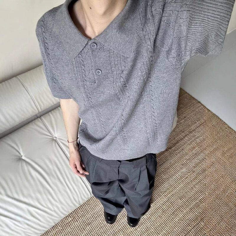 olocpt恤高级感le提花男半袖薄款风夏季麦穗anfit老钱针织衫短袖