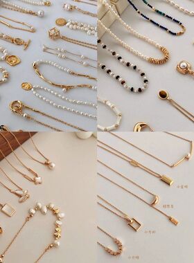 女饰品珍珠项链蝴蝶中古百搭气质