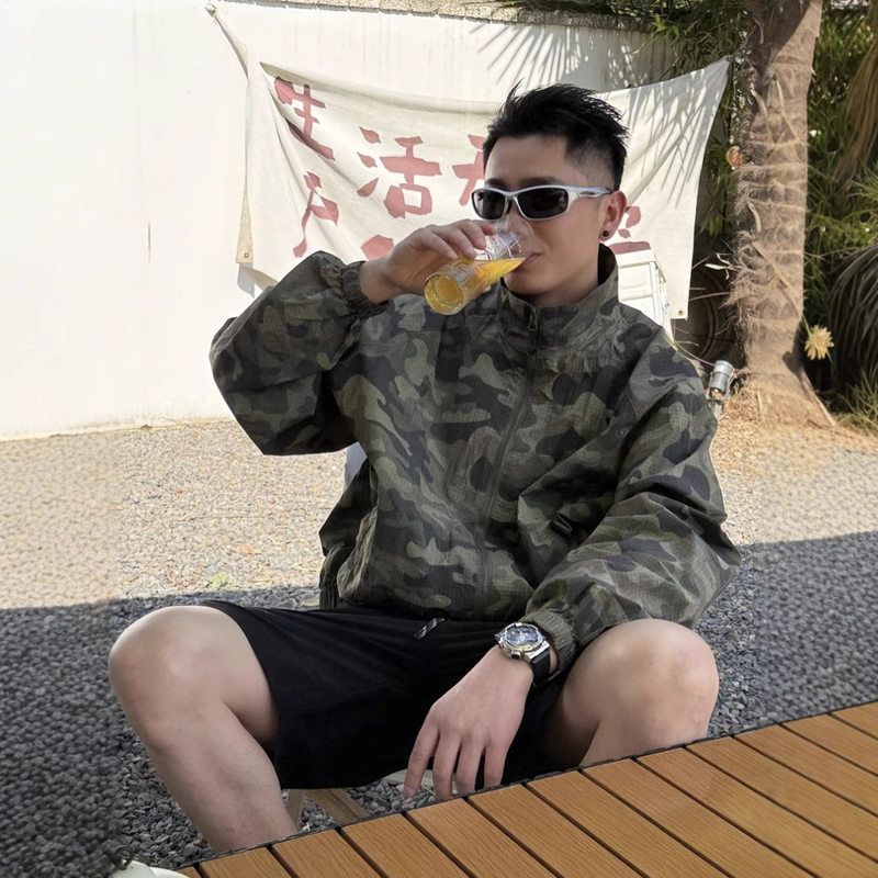 男夹克速干军绿色夏季防晒服防晒迷彩高级感冲锋衣痞帅轻薄皮肤衣