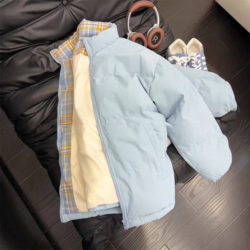 anfit男le棉服情侣冬季加厚c面包外套女款奶蓝色服立领棉衣高级感,男装,棉衣,淘宝优惠券,粉丝福利购,淘宝优惠卷