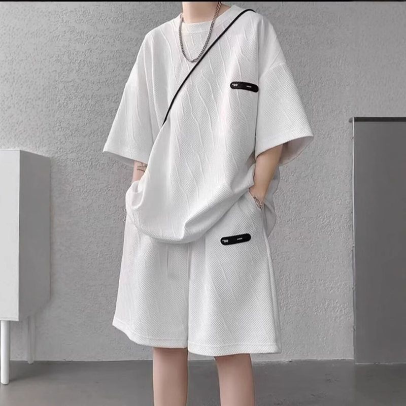 夏季衣服男潮牌帅气运动套装男装一套高级感t恤搭配短袖宽松夏装