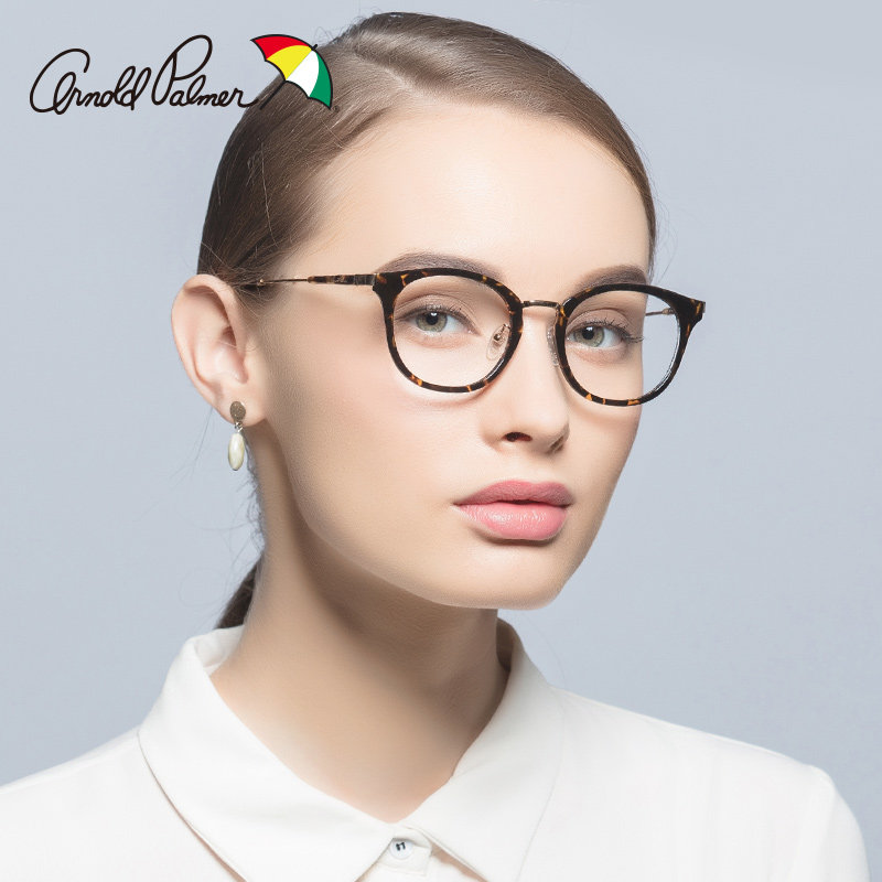 正品女款花雨伞眼镜框tr90豹纹宽边玳瑁色配近视平光镜架ap14074