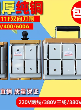 双向闸刀开关防误式双投倒顺380V转换刀闸跟头闸200A三相四线400A