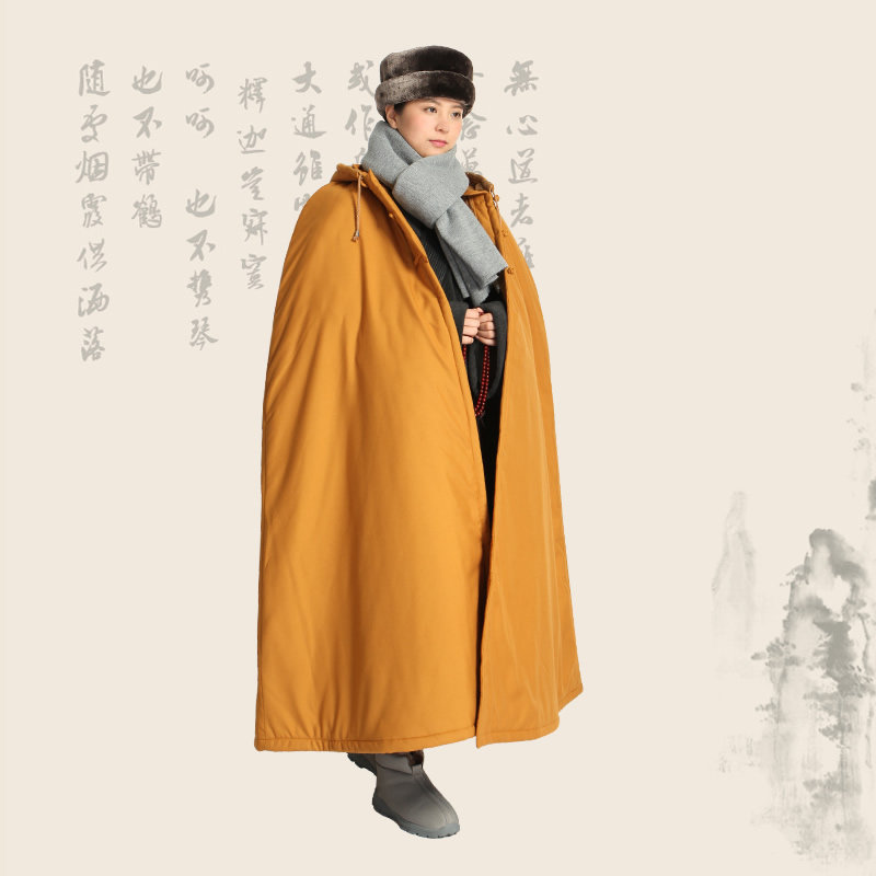 特卖尚远双层加厚棉寒冬打坐披风僧人禅修斗篷男女居士服风衣披肩