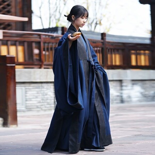 特卖清和赋秋冬季款毛呢鹤氅明制汉服道家传统道袍男女款素色加厚