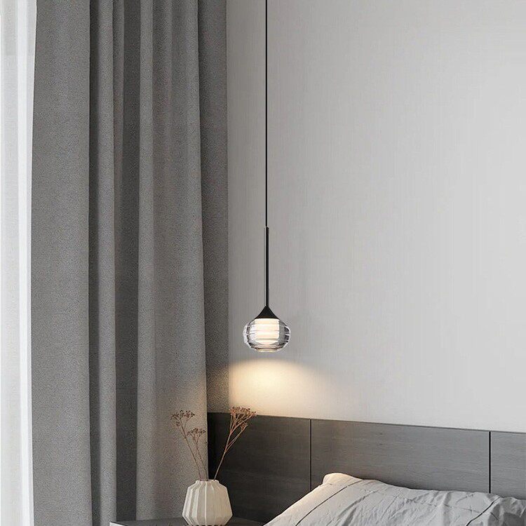 新特丽意式简约卧室床头小吊灯餐厅吧台灯具北欧现代客厅LED吊线