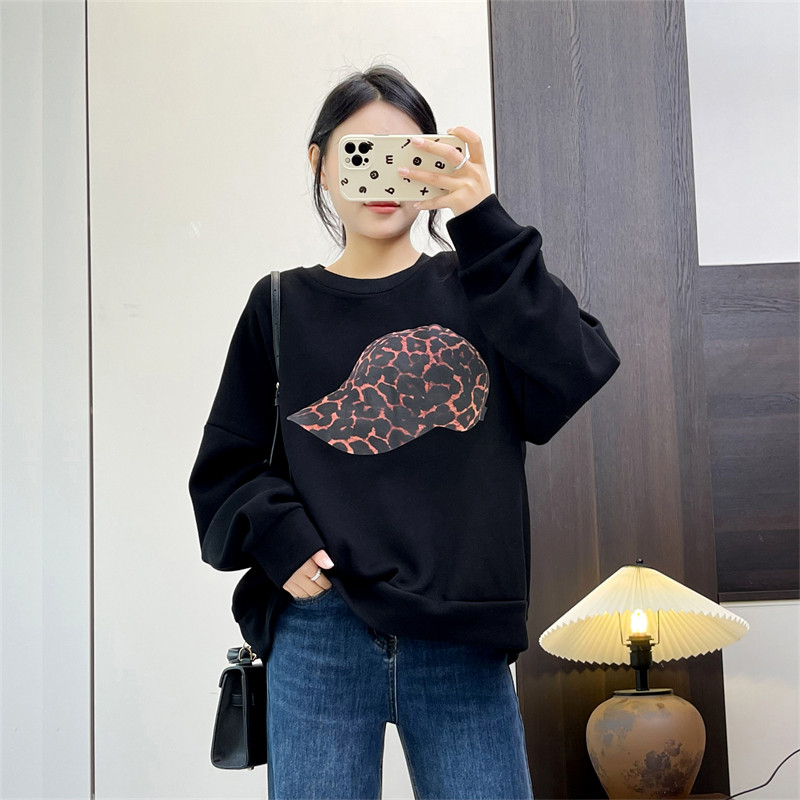 惠衣阁秋冬女加绒卫衣套头卫衣韩版宽松休闲可内搭加绒卫衣外套