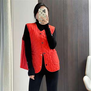 惠衣阁秋季女无袖棉马夹韩版休闲轻便保暖马甲外套背心夹棉马甲