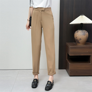 韩版 裤 休闲通勤西装 直筒裤 惠衣阁春夏女高腰九分裤 职业裤 西装