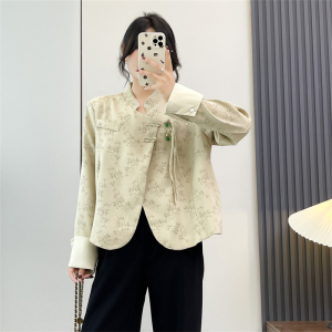 惠衣阁秋季女长袖短款外套新中式碎花外套小个子国风盘扣上衣