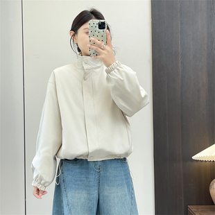 棉风衣 宽松休闲加棉夹克衫 惠衣阁秋季 女夹棉外套立领薄棉外套韩版