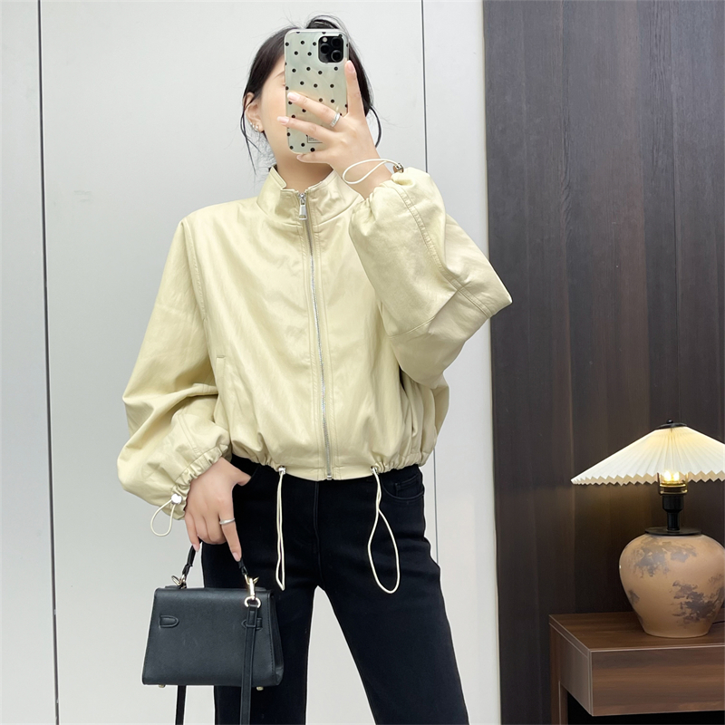 惠衣阁秋季女长袖皮衣短款PU皮外套韩版休闲短款皮夹克皮上衣