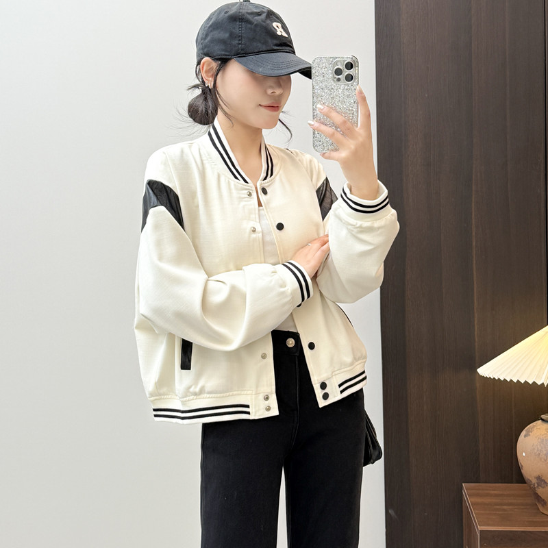 惠衣阁春季女长袖立领外套短款外套韩版休闲短款棒球服夹克衫减龄