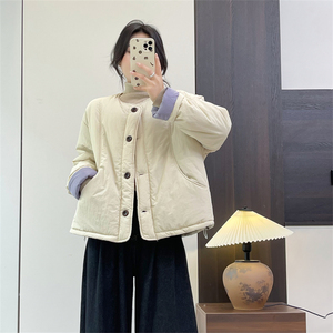惠衣阁秋冬女长袖圆领棉衣短款棉袄韩版宽松休闲学院风棉服外套