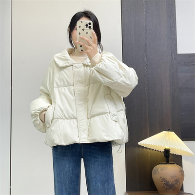 惠衣阁秋冬女娃娃领羽绒服短款羽绒服韩版宽保暖羽绒外套减龄