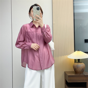 惠衣阁初秋女长袖衬衫薄款微透衬衫韩版宽松休闲通勤衬衣上衣