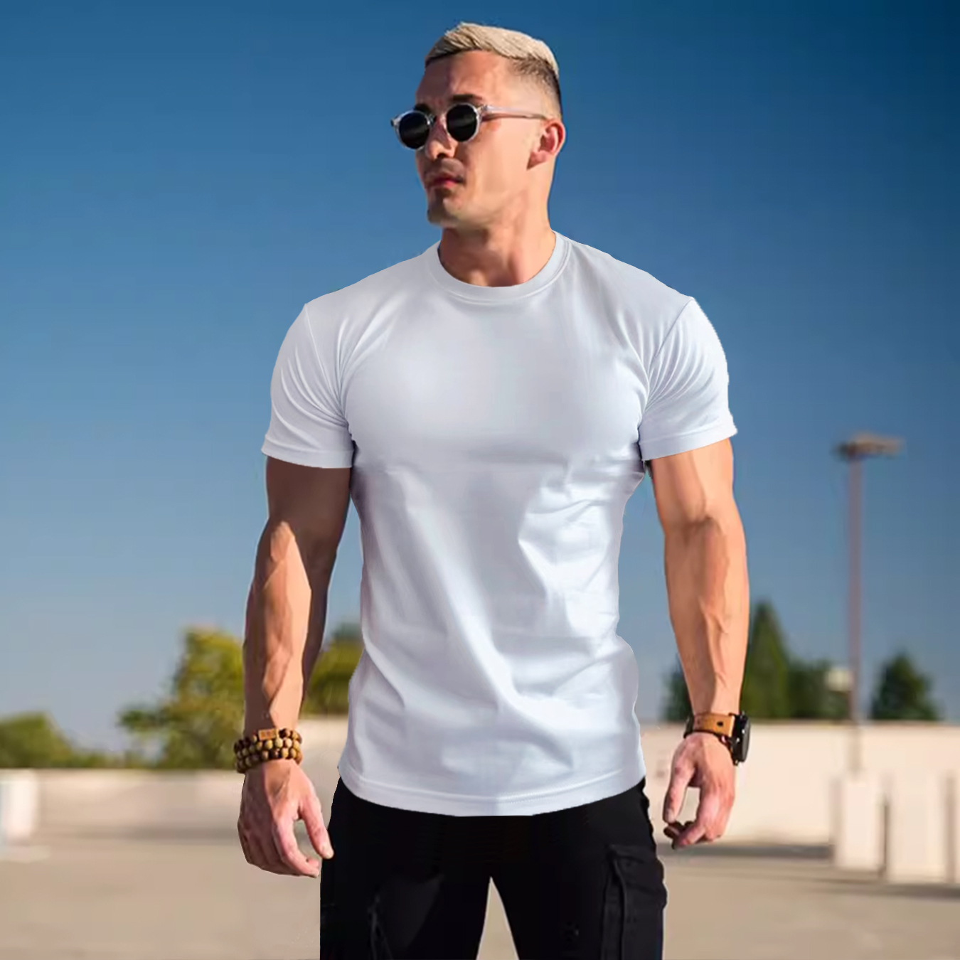 肌肉男健身短袖T恤透气薄款运动