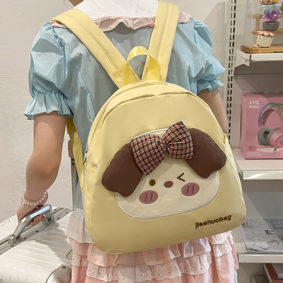 可爱卡通小狗书包 丑萌小众玩偶学生百搭迷你双肩包 少女心小背包