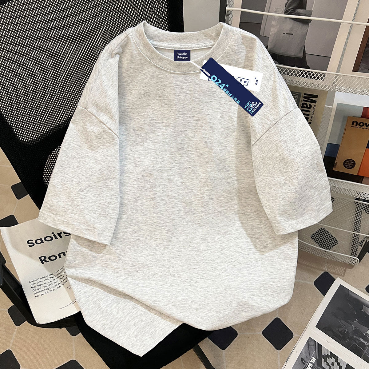 男女童2026夏季新款重磅纯棉纯色短袖t恤初中生简约百搭宽松上衣