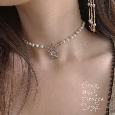 项链通体感白贝高亮珍珠chocker