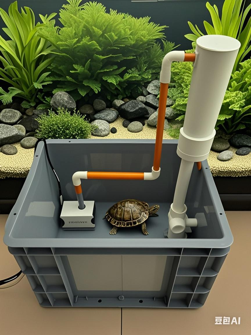 自带增氧龟缸小鱼缸钓鱼临时养鱼便捷过滤器