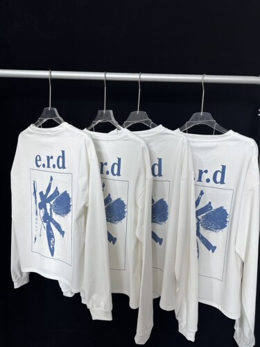 ERD 忧郁的富二代 25ss 777 LS数字印花卷边圆领长袖T恤boxy版型