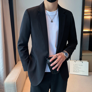 模特图男士休闲西装修身韩版西服单西外套F6160P165