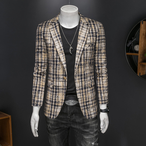 假模图2024男士休闲西装修身西服单西外套DX6956P185图片