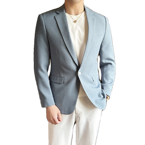 模特图2024男士休闲西装修身西服纯色单西外套DX6946P175图片