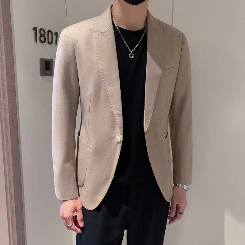 模特图男士休闲西装修身韩版西服单西外套F6114P165,男装西服,电商D216-1