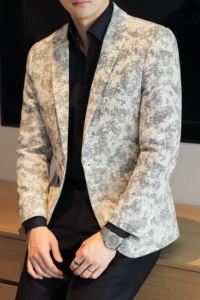 模特图2024男士休闲西装时尚修身西服单西外套DX6955P185图片